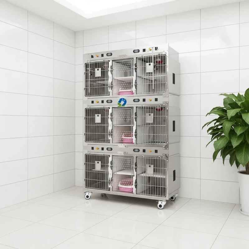 Intensive Care Cage Sliding Door Lock Warm Light Power Acrylic Jump Board Temp Display Leakage Protection for Clinic