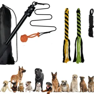 Interactive Big Dog Training Chew Toys Extendable Flirt Pole for Small Large Dogs Eco-Friendly Rope for Outdoor Exercise