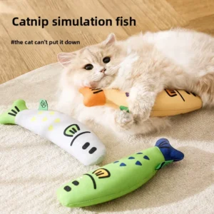 Interactive Catnip Crinkle Sound Toys Saury Fish Squeak Pet Toys