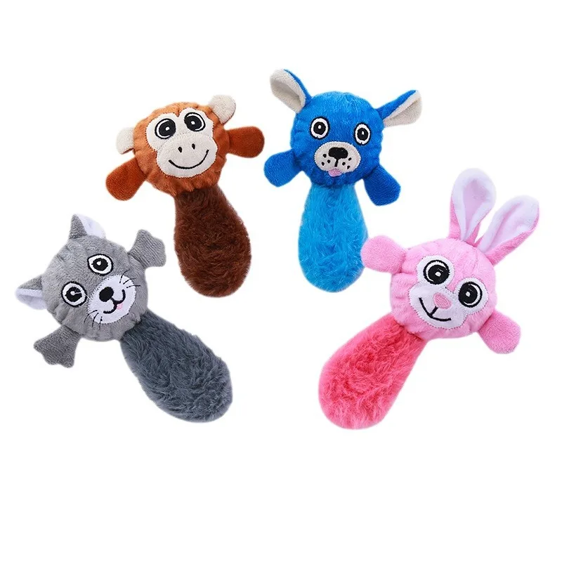 Interactive Cute Dog Plush Rope Toy Eco Friendly Filled Squeaky Chew Tooth Cleaning Plush Toys