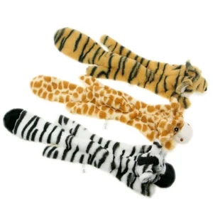 Interactive Dog Pet Chew Toys Squeaky Crinkle No Stuffing Bite Resistant Plush Cartoon Style