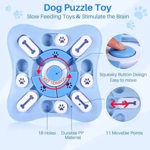 Interactive Dog Puzzle Toys Squeaky Enrichment Mentally Stimulation Toys for Training Dog Treat Chew Toy for Puppy&Cats