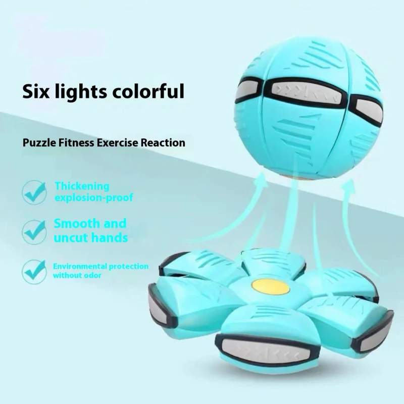 Interactive Eco Friendly Dog Accessories Outdoor Sports Chew Pet Dog Toys Flying UFO Magic Balls Decompressing Saucer Plastic