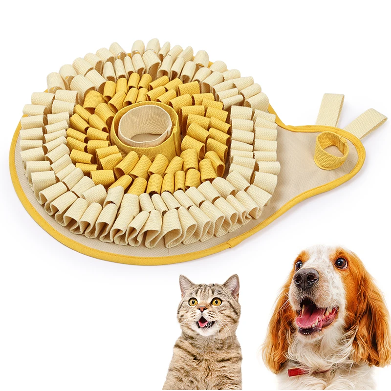 Interactive Foraging Mat for Dogs Strong Cotton Webbing Snuffling Pad with Snail Design Oxford Fabric Pet Training Supplies