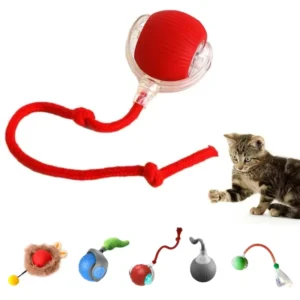 Interactive Pet Toys Automatic Rolling Ball for Cats Dogs Bite Resistant Silicone Ball Mental Enrichment Exercise