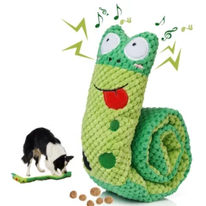 Interactive Plush Squeaky Food Hide and Seek Pet Toy Snake Corduroy Squeaky Non stuffed Pet Plush Toys