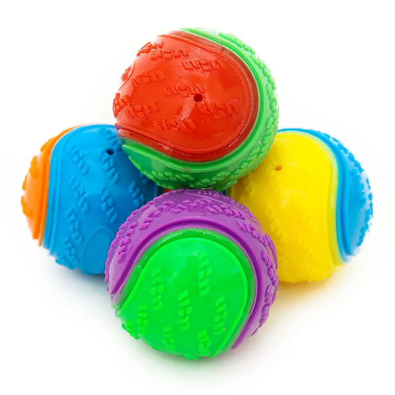 Interactive Puppy Chew Toy Durable Sounding Squeaky Tennis Ball Dogs Dropshipping Training Pet Molar Biting Rubber Toy 6.5cm for
