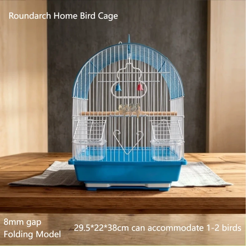 Iron Cage Birds Bird Cage Parrot Pet Bird Cage Roundarch Home Bird Cage Drawer Base Pet Supplies Bird Supplies