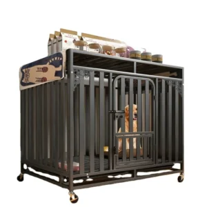 Iron Dog Cage Extra Heavy Duty Breathable Easy Installation Large Medium Breeds Double Door Toilet Tray Pet House Fence