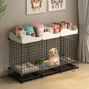 Iron Net Dog Cage for Small and Medium Sized Dogs Indoor with Toilet Separated Kennel Villa Corgi Teddy Pet Fence