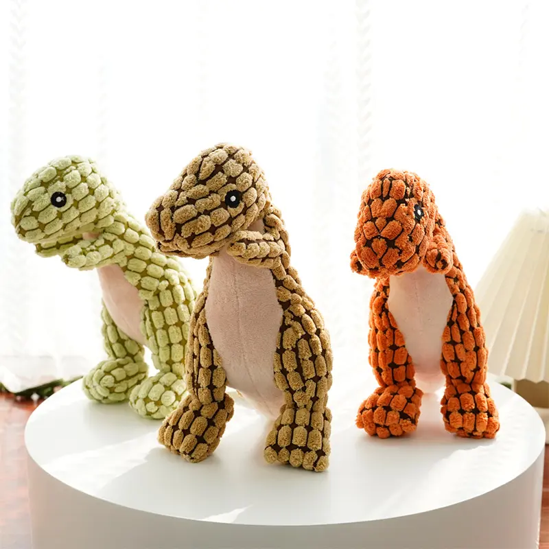 JIUZE Factory Custom Modern Interactive Plush Stuffed Dinosaur Dog Squeaky Chew Toy Model JZCW2501119