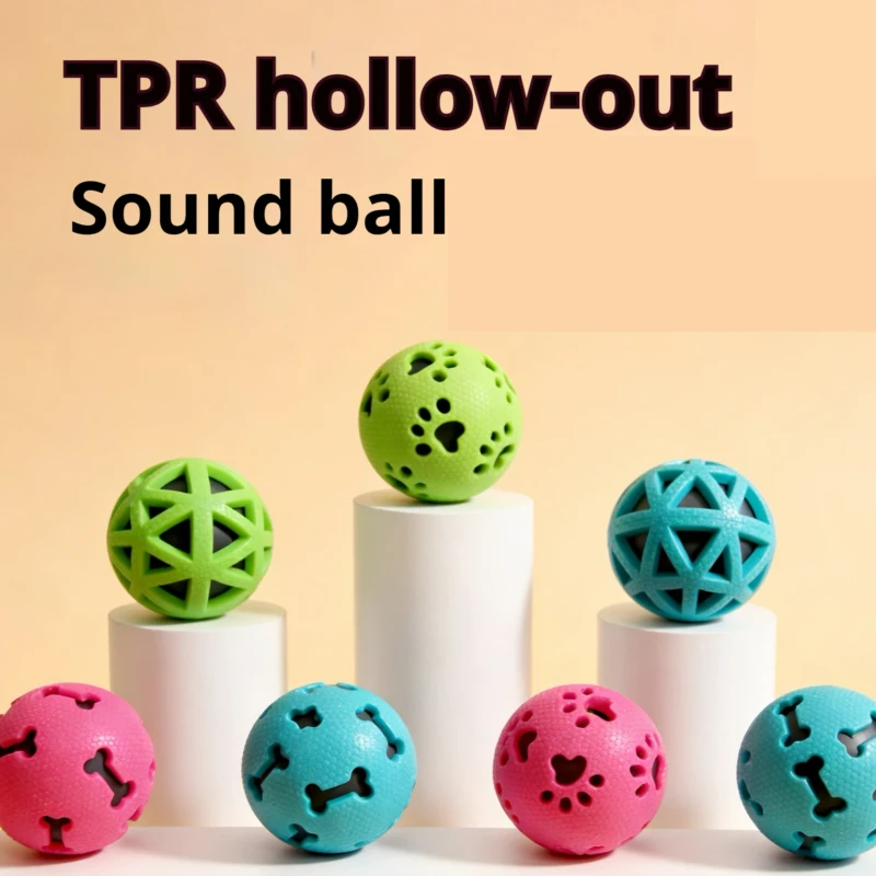 JOYSING Hollow Bone Ball Dog TPR Anti Bite Teeth Grinding Interactive Toy Pet Supplies