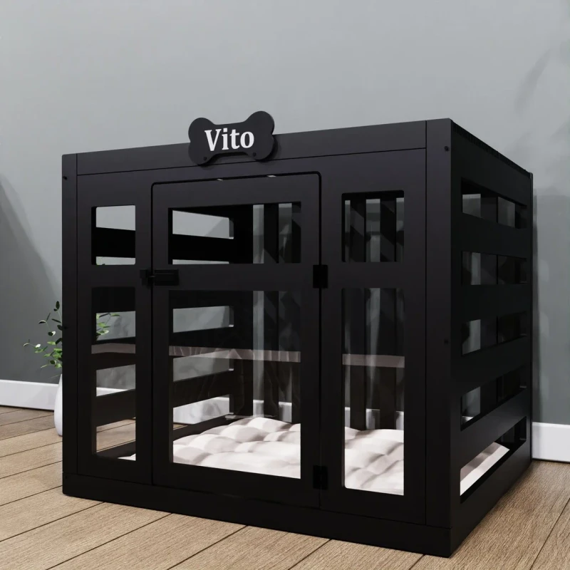 JUNJI Customized Luxury Solid Wood Indoor Universal Washable Cat Cage Teddy Dog Kennel Dog House