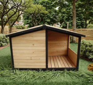JX Outdoor Solid Wood Pet House Comfortable to Live In Spacious Rainproof and Sun-proof and Affordable