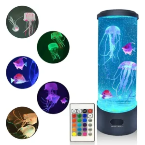 Jellyfish 7 Colors Changing Electric Round Jelly Fish Aquarium Lava Lamp USB Charging Night Light Bedroom