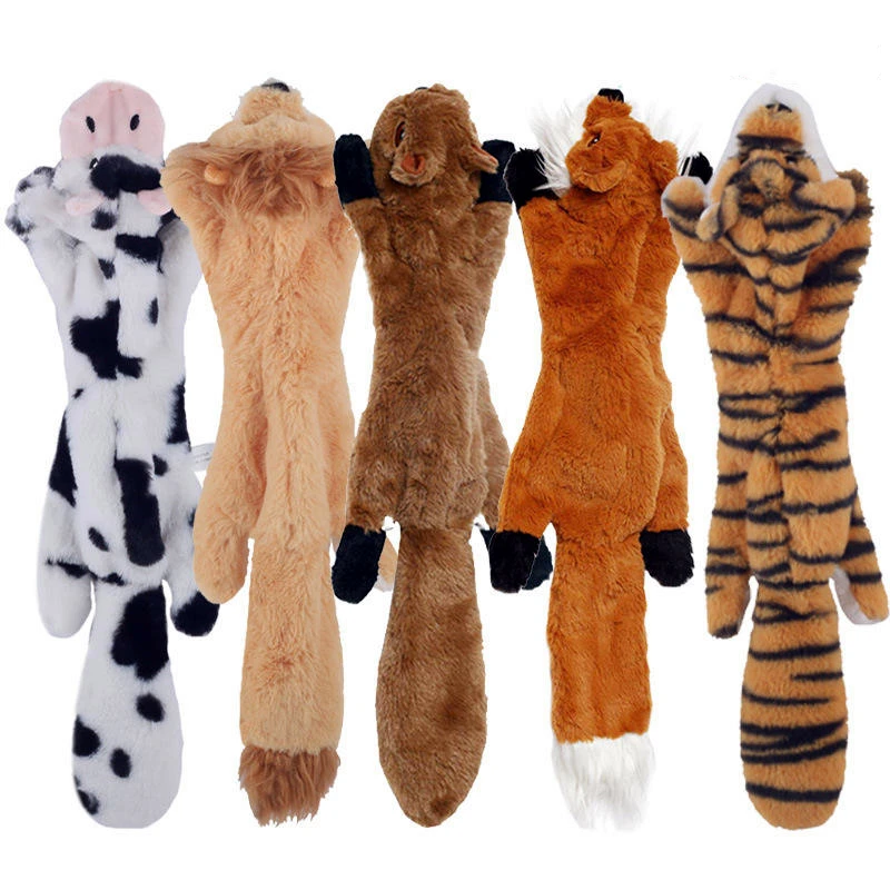 Joysing Indestructable Dog Toys No Stuffing Dog Squeaky Toys Dogs Plush Cute Animals Natural Puppy Toys