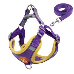 Joysing Luxury Dog Harness Vest Suede Polyester Adjustable Breathable Soft Reflective Buckle Closure Ribbons Pet