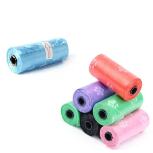 Juice Pet Outdoor Manufacturer 0.015mm Blue Color Degradable Dog Waste Bag Pet Poop Waste Disposal Bag Compostable Dog Poop Bags