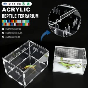Jumping Spider Acrylic Enclosure Reptile Cage Reptile Breeding Box Enclosure for Insect Lizard Spider