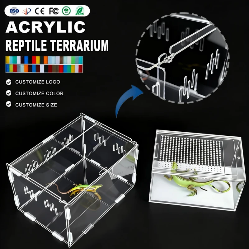 Jumping Spider Acrylic Enclosure Reptile Cage Reptile Breeding Box Enclosure for Insect Lizard Spider