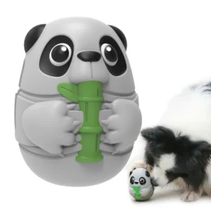 KINYU Eco Friendly Rubber Squeaking Funny Interactive Simple Design Dog Chew Toy Panda Shape Indoor Outdoor Use All Holidays