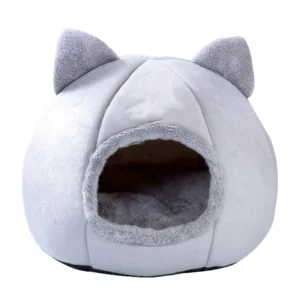 KINYU Original Warm Soft Velvet Pet Cave Customizable Print Soft Pet Bed Products for Pets Sleep Cozy House Tent Accessories