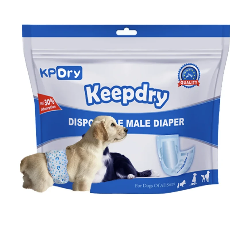 KPDry Good Quality 100% Cotton Waterproof Pet Dog Diaper & Pad for Male and Female Dogs with Strong Odor Control