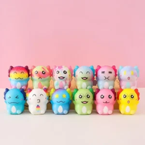 Kawaii Squishy Toys Bulk Set Animal Donut Cat Paw Food Squeeze Toy for Vending Machine Supplies Party Bag Fillers Sensory Gift