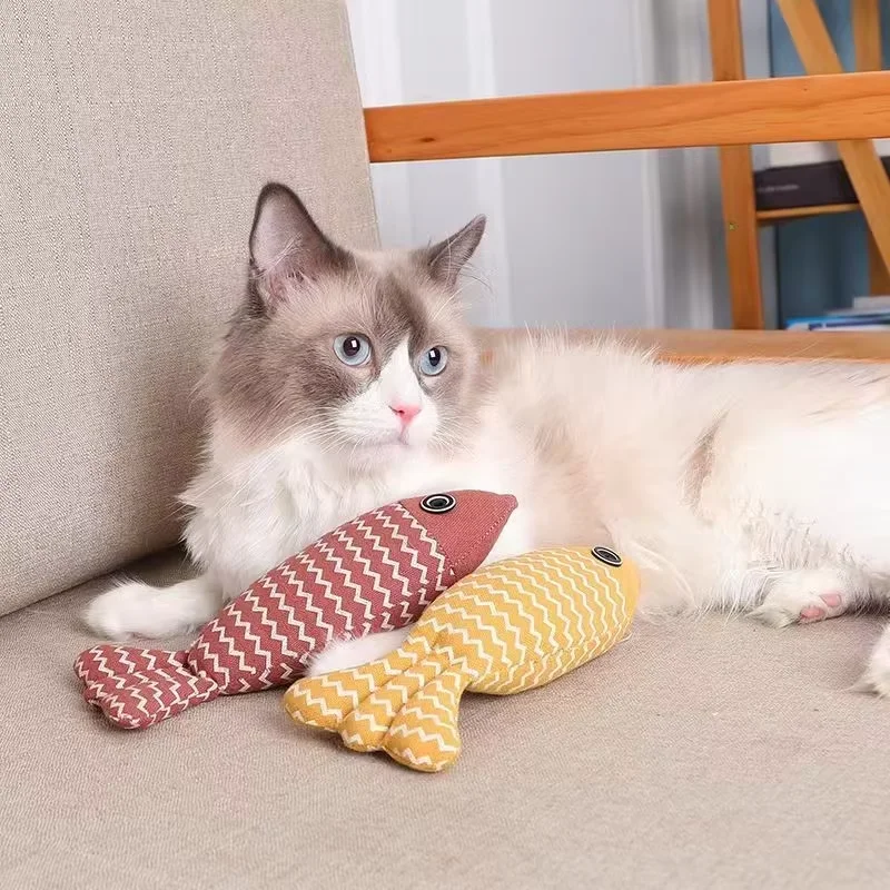 Kitten Molar Cat Chew Toy Catnip Simulation Fish Durable Small Self Play Boredom Relieving Indoor Pet Accessories