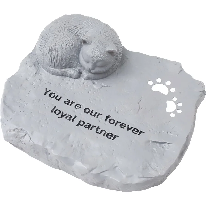 Kitten Puppy Funeral Gravestone Decoration Resin Pet Memorial Box Pet Monument Funeral Supplies