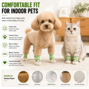 Knitted Anti slip Breathable Pet Home Socks