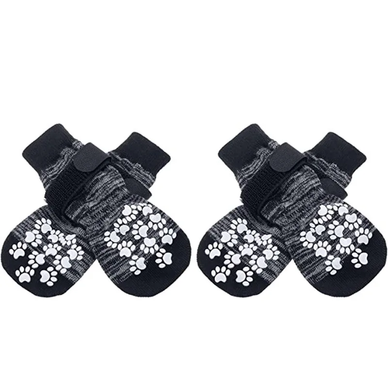Knitted Non-slip Outdoor Wear-Resistant Dog Paw Socks for Hot Pavement Pet Anti-skid Booties with Breathable Design Lightweight