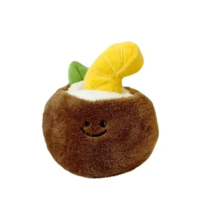 Korean Coconut Ball Food Sound Making Chew and Teething Toy for Pet Dogs Hiding Sniffing Digging Features Plush Design