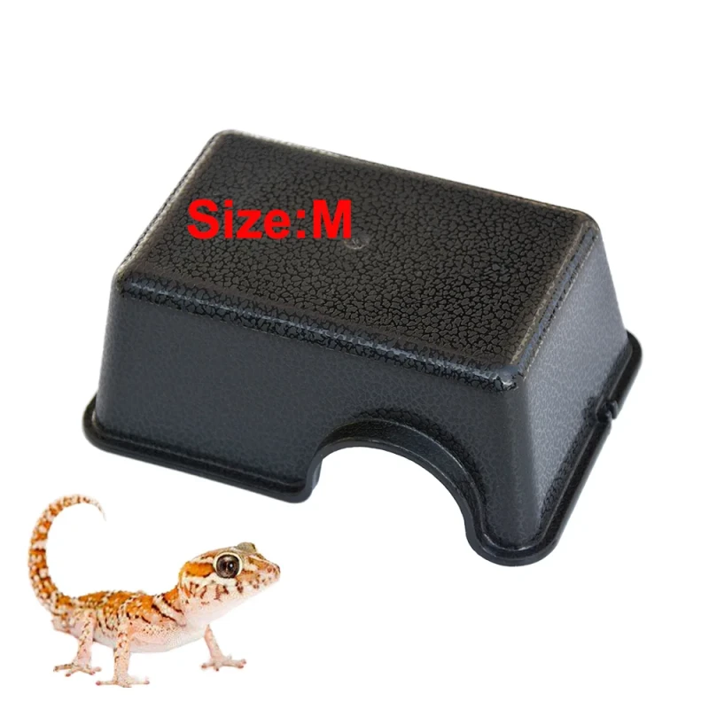 L Size 17.5*12.2*6.5cm Reptile Hide Box Small Animal Hideaway for Snakes Leopard Gecko Texture Helps Reptile Amphibian Supplies