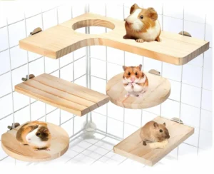 L shaped Wooden Eco Friendly Hamster Cage Accessories Strong Pedal Toys Customizable Design All Seasons Indoor Outdoor Use Small