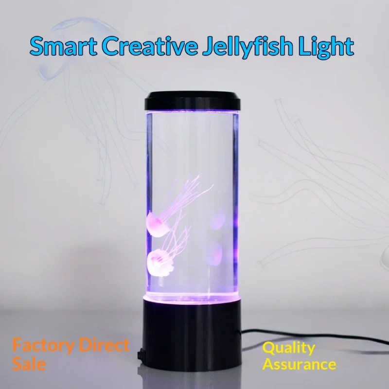 LED Color Changing Acrylic Jellyfish Lamp USB Powered Dimmable Floating Aquarium Decor for Living Room