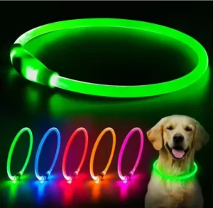 LED Dog Collar USB Rechargeable Glowing Adjustable Flashing Collar for Dogs