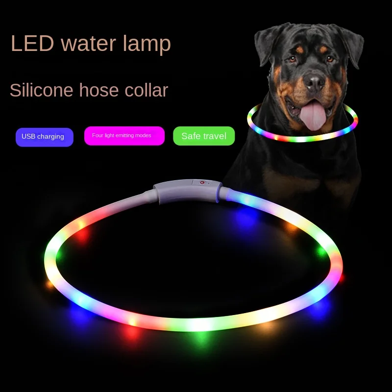 LED Pet Collar Dog Colorful Streander Luminous Collar