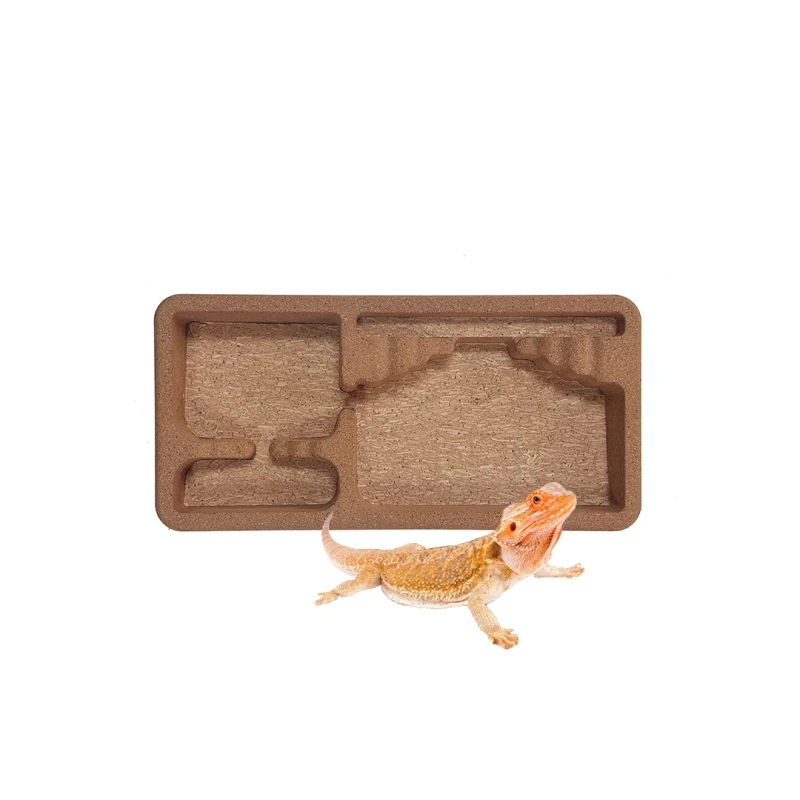 LEECORK Eco Friendly Rectangular Reptile Cork Habitat for Domestic Back Bark Amphibian Supplies
