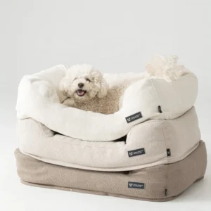 LS Newly Design Popular Boucle Fabric Slow Resilience Memory Foam Dog Bed Removable Cover Dog Bed