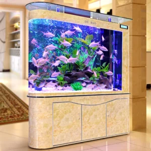 Large Aquaculture Glass Fish Tank for Living Room Fish Farming and Aquarium with Lighting and Air Pump Features