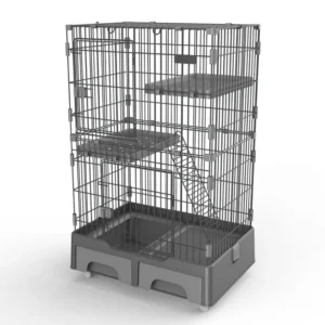 Large Breeding Pet Crate 3 Tier Cat Cage Playpen Metal Wire Cat Home Cages With Drawer for Pet Shops