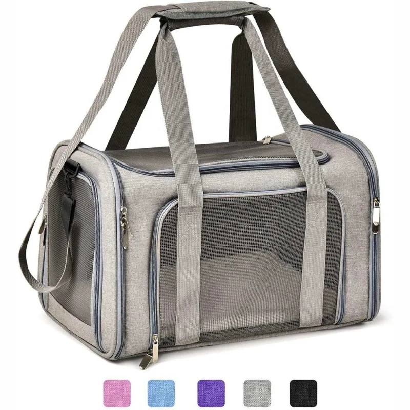 Large Capacity Breathable Expanding Foldable Oxford Waterproof Dog Carrier for Travel