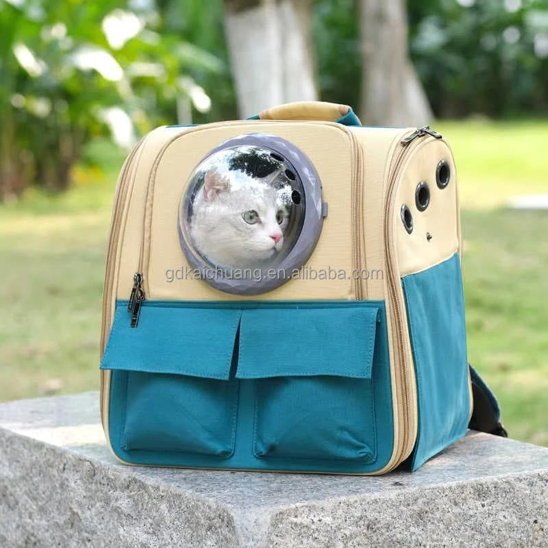 Large Capacity Breathable Panoramic Space Capsule Pet Carrier Foldable Hand Double Shoulder for Dog Cat Daily Going Out Supplies