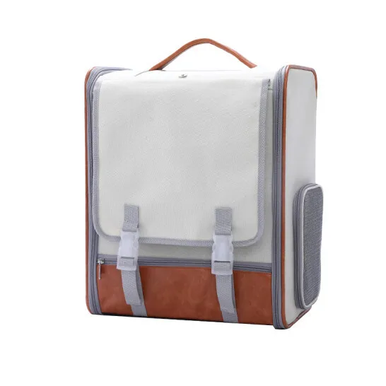 Large Capacity Foldable Eco Friendly Pet Backpack Carrier 3 Side Honeycomb Mesh Fits 7 10 kg Pets PU Leather OEM ODM