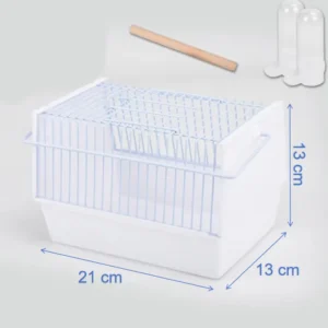 Large Capacity Luxury Metal Bird Transport Cage Portable Carrying House for Parrots Button Closure