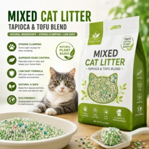 Large Capacity Mixed Cat Litter Strong Clumping Odor Suppression Low Dust Natural Material Eco Friendly Cat Toilet Litter