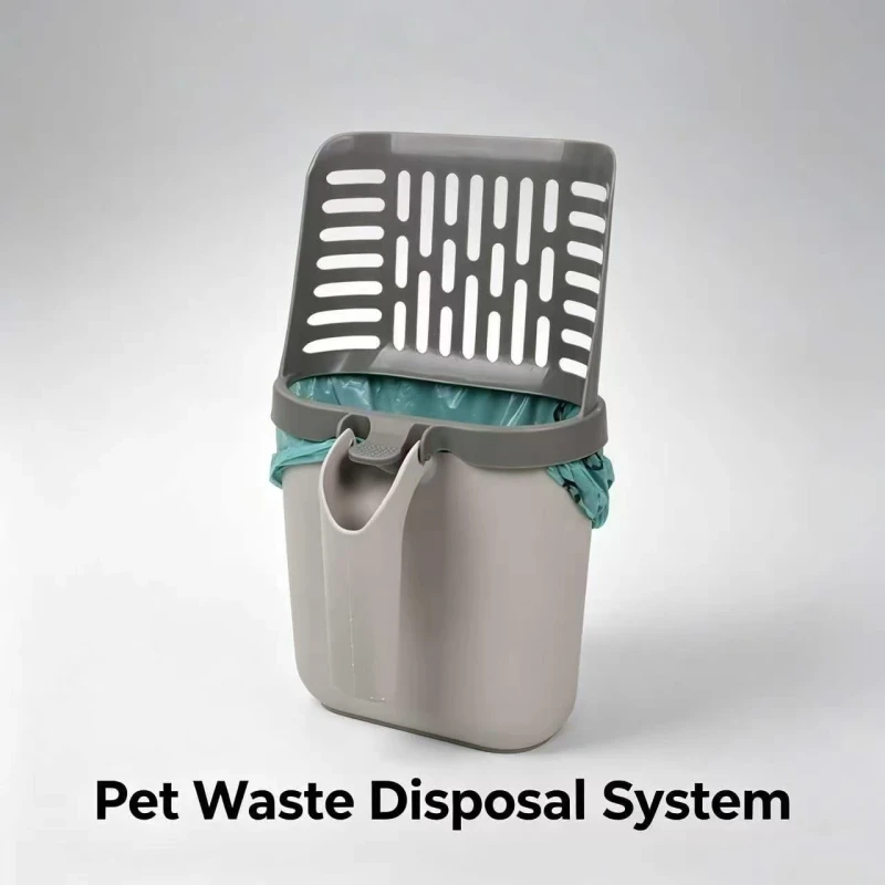 Large Capacity Portable Cat Litter Shovel and Poop Bag with Integrated Detachable Design PP Material for Pet Waste Disposal