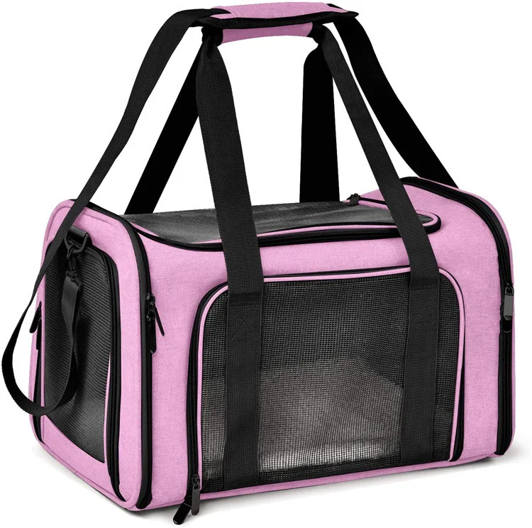 Large Capacity Soft Pet Tote Carrier Breathable Mesh for Daily Walks and Trips