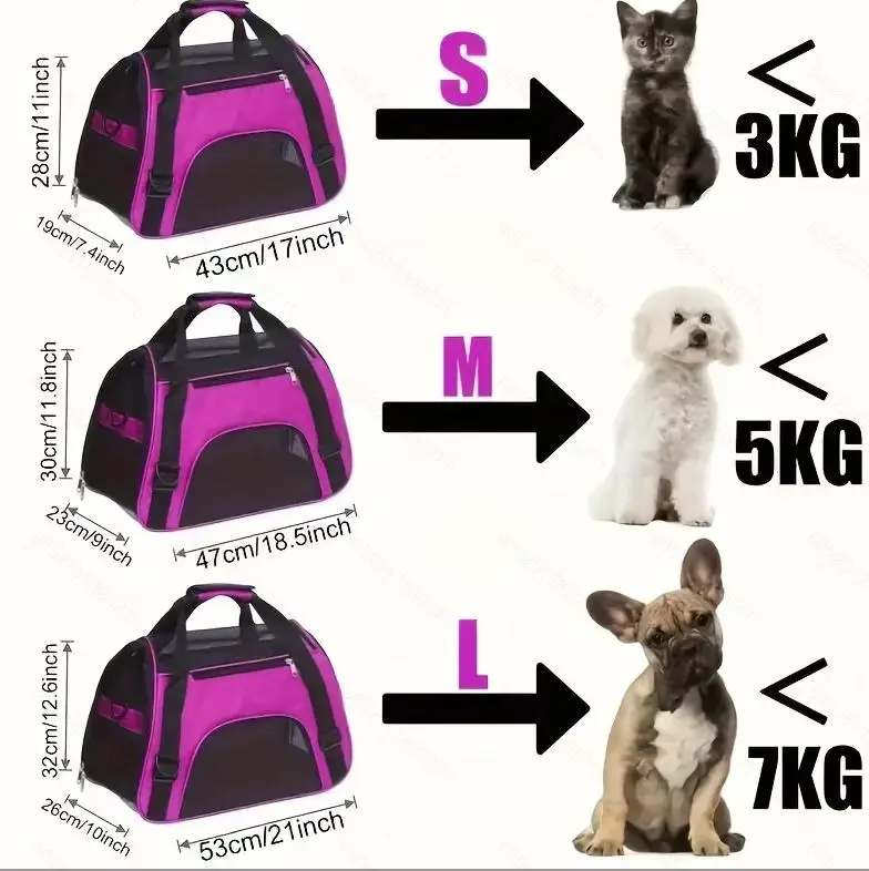Large Capacity Waterproof Dog Poop Bag Pet Sling Carrier Sling Carrier for Dogs Cats for Outdoor